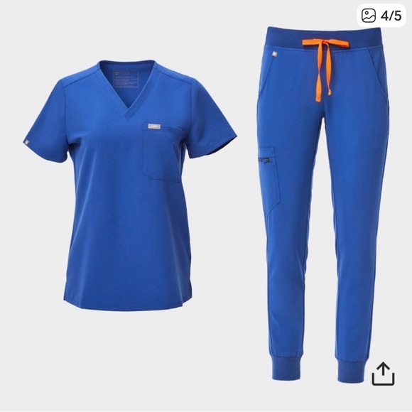 Blue Women's V-Neck Top - Picture 4 of 5